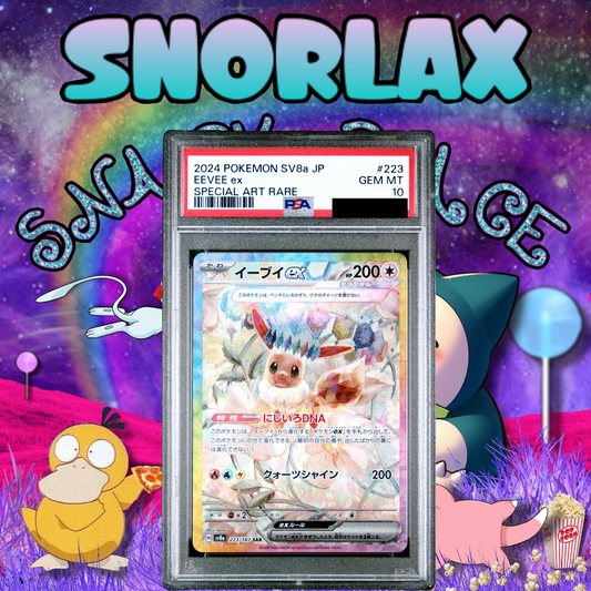 Terastal Festival Eevee ex 223 PSA 10 - SNORLAX SNACK RACE