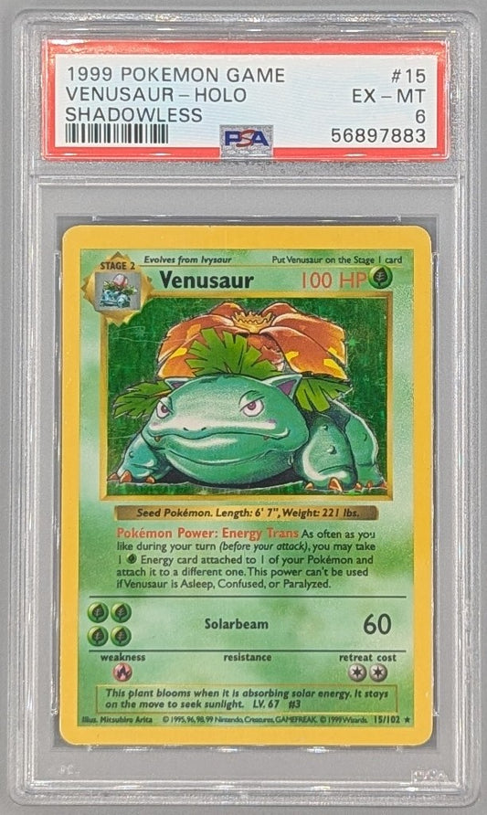 Shadowless Venusaur PSA 6