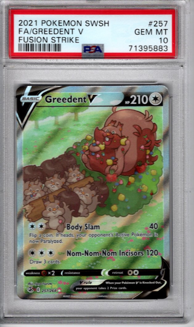 PSA 10 - 2021 Greedent V - Fusion Strike #257