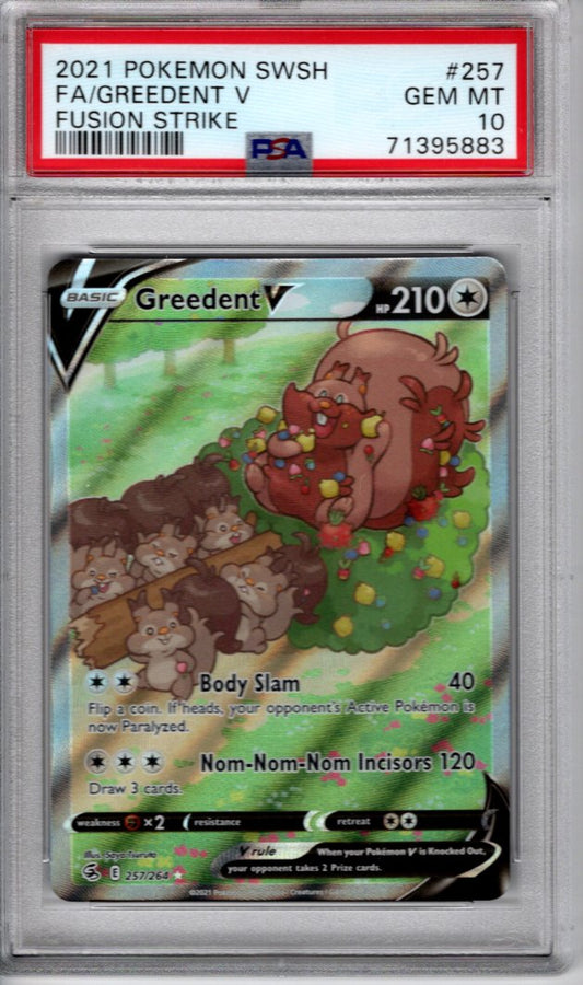 PSA 10 - 2021 Greedent V - Fusion Strike #257